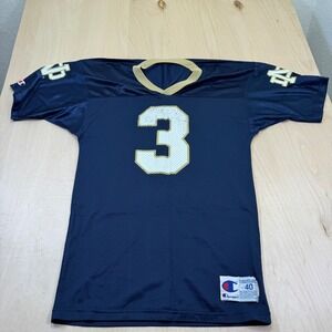 Vintage Champion Notre Dame Fighting Irish Joe Montana Blue Jersey Mens Sz 40